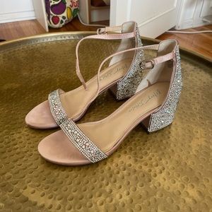 Silver diamond covered heels